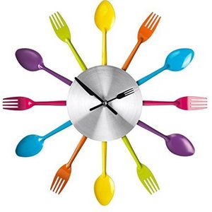 Premier Housewares PREM-2200880 wandklok, metaal, zilver, 37 x 5 x 37 cm
