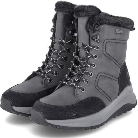 Rieker Z0922 Veterlaarzen voor dames, grijs, 36 EU, grijs, 36 EU