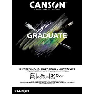 Canson Graduate Mix Media Block A3 20 vellen zwart fijn 240 g