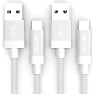 TUPower K04 2x USB Type C kabel op 3,0 A oplaadkabel 1m type C voor Samsung Galaxy S9 S8 Plus Duos A8 2018 A7 A5 A3 2017 Tab S3 Note 8 HTC 10 U11 LG V30 V30s G6 Sony Xperia XZ1 XZ2 Premium Compact