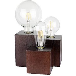 Homemania HOMBR_0043 tafellamp Shape Basis, bureau, nachtkastje, donker hout, 20 x 20 x 15 cm