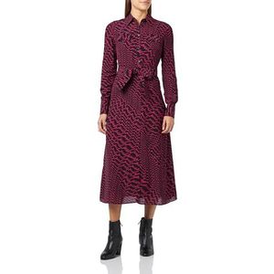 Pinko Afwezig Georgette jurk print, Zw1_zwart/fuchsia, 38 NL