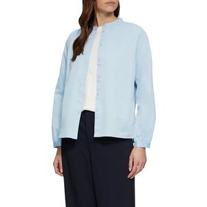 s.Oliver - Regular Fit - Blouse - Effen - Puur Katoen, Lange Mouwen, Opstaande Kraag