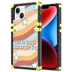 Square Edge Phone Case iPhone 14 Life Gold Corner Bumper Protection Case voor iPhone 14