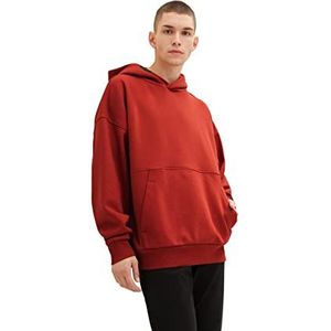 TOM TAILOR Denim Uomini Hoodie sweatshirt 1034140, 10939 - Burned Red Slate, XL