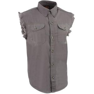 Bikers Edge Denim katoenen shirt voor heren 3XL Grijs