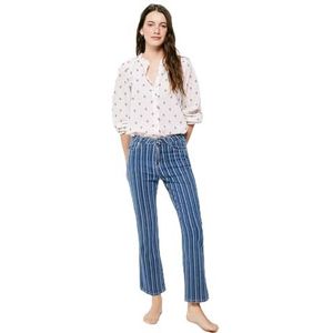 Springfield Jeans Kick Flare strepen wassen duurzame jeans voor dames, Medium Blauw, 42
