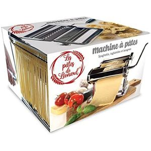Pastamachine van roestvrij staal, voor spaghetti, tagliatelle en lasagne, handmatige pastamachine met zwengel, pastamaker, rollermachine, LPDL520
