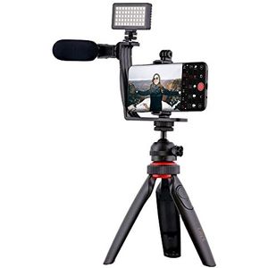 T'nB TnB Vlogger Vlogger accessoireset statief, smartphone-houder, microfoon, LED-flitser en Bluetooth-afstandsbedieningen