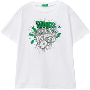 United Colors of Benetton T-shirt voor kinderen en jongeren, Wit, 150