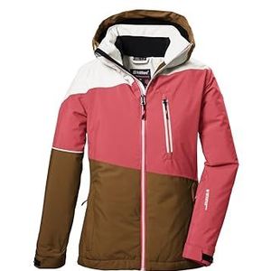 killtec meisjes Ski-jack/functioneel jack met capuchon en sneeuwvanger KSW 331 GRLS SKI JCKT, neon-coral, 116, 42091-000