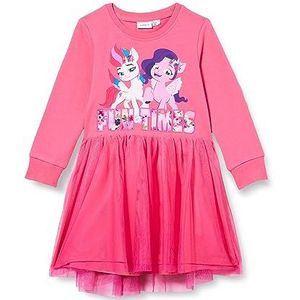 Bestseller A/S Meisjes Nmfjane MLP Ls Tulle SWE Dress Unb Cplg Jurk, Pink Flambé, 98 cm