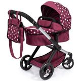 Bayer Design 17023AA Combi Poppenwagen Xeo, tas, bordeaux, roze, sterren