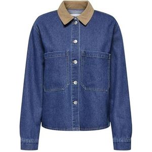 Onlcassie Cord Collar Ls Shirt DNM Sij, blauw (medium blue denim), XL