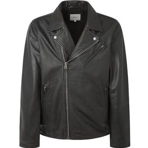 Pepe Jeans Heren Valen Leren Jas, Zwart (zwart), M