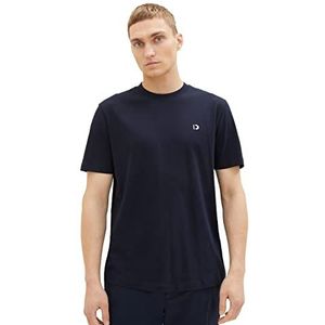 TOM TAILOR-denim Denim slim fit T-shirt voor heren in effen kleuren van katoen