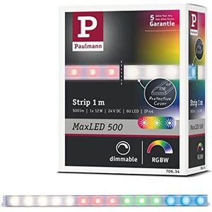Paulmann 70634 MaxLED RGBW LED-strip gecoate LED-strip 1 m lichtstrip 12W lichtstrip veelkleurig met kleurwisselfunctie, Zilver