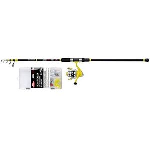 Berkley Catch More Fish Rod en Reel Combo, Inclusief Carbon Composite Rod, Veelzijdige Spinning Reel Voorgespoeld Met Mono, Tackle Box Met Kunstaas en Accessoires, 8 Verschillende Sets in het