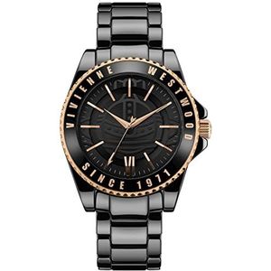 Vivienne Westwood Sloane Dames Quartz Horloge met Gloss Keramische Armband, Zwart, VV048BKBK-AMZUK
