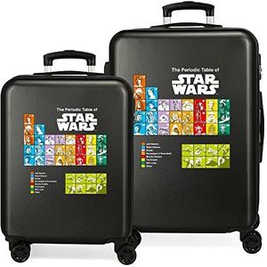 Star Wars Badges kofferset zwart 55/68 cm harde schaal ABS zijdelings cijferslot 104 6 kg 4 dubbele wielen handbagagedrager