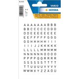 HERMA 4154 letterstickers A - Z, weerbestendig (lettergrootte 5 mm, 2 velles, folie) zelfklevend, permanent klevende alfabet stickers, 240 etiketten, transparant/zwart