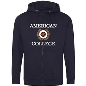 AMERICAN COLLEGE USA Sweatshirt met print, warme kleding, uniseks, kinderen, jongens en meisjes, casual, model ACSZW7, marineblauw, 12 jaar, Blauw, 12 ans