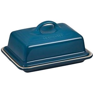 Le Creuset Botervloot van aardewerk, 900 gram, 17 x 12,5 x 9 cm, diep groenblauw