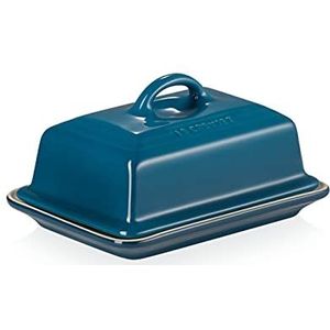 Le Creuset Botervloot van aardewerk, 900 gram, 17 x 12,5 x 9 cm, diep groenblauw