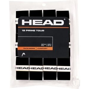 HEAD Unisex Adult 12 Prime Tour Tennis gripband, zwart, één maat