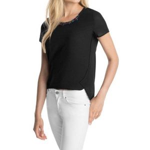 ESPRIT Dames Regular Fit blouse in T-shirt-stijl, zwart (black 001), 36