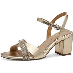 MARCO TOZZI by Guido Maria Kretschmer Damessandalen met hak, elegante blokhak, goud, 36 EU