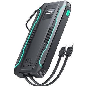 Joyroom JR-L017 22.5W 10000mAh Power Bank met dubbele kabels, zwart