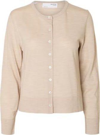 Selected - Thea - Vest - Ronde Hals - Lange Mouwen - Knoopsluiting - 100% Merinowol