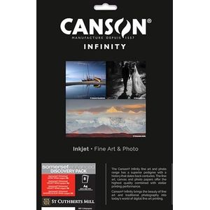 Canson Infinity Somerset Discovery Pack, digitaal fotopapier, effen, zachte nerf, gestructureerd, 225, 240, 330, 83, 89, 122, map, A4-21 x 29,7 cm, bedrukte kartonnen doos, wit, 8 vellen