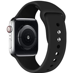 HiClothbo Compatibel met Apple Watch armband 38/40/41 mm, voor dames en heren, zachte siliconen armband, reservearmband voor iWatch Series 8 SE 7 6 5 4 3 2 1, (zwart, extra lang), zwart, 38/40/41mm