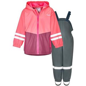 Playshoes Tweedelig regenpak met fleecevoering, gevoerd modderpak, roze-grijs, 116