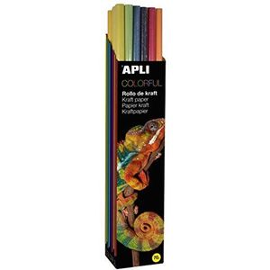 APLI 14907 - kleurrijk assortiment kraftpapier 1 x 3 m 30 en