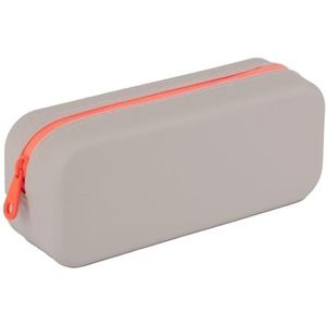 APLI 19915 - siliconen etui, tweekleurig, grijs en oranje, waterdicht, modern en veelzijdig rechthoekig design, neoncollectie, afmetingen 75 x 185 x 55 mm