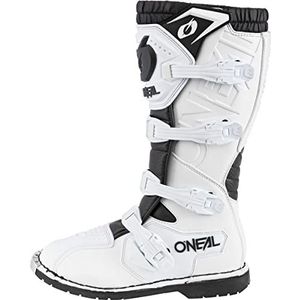 O'NEAL | Motocross Laarzen | Enduro Motorfiets | Comfort door Air-Mesh binnenvoering, verstelbare gespen, hoge kwaliteit synthetisch materiaal | Laarzen Rider Pro | Volwassen | Wit | Maat 49