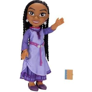 Disney's Wish Asha pop, 35 cm hoge pop met koninklijke reflectie-ogen en handgevlochten haar, inclusief afneembare jurk en schoenen voor meisjes vanaf 3 jaar