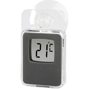 Raamthermometer voor binnen en buiten, digitaal, 7,5 x 4,6 cm, grijs