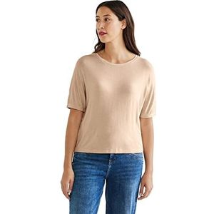 Street One Damesshirt met korte mouwen, Licht glad zand, 36