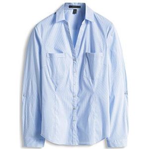 ESPRIT Collection Dames regular fit blouse business, blauw (Sky Blue 455), 42