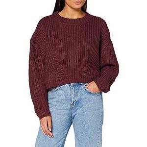 Urban Classics Dames sweatshirt Ladies Wide Oversize Sweater Pullover voor vrouwen, verkrijgbaar in meer dan 10 kleuren, maten XS - 5XL, rood (cherry), M