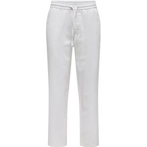 ONSSINUS Loose 0007 COT LIN Pant NOOS, wit (bright white), L