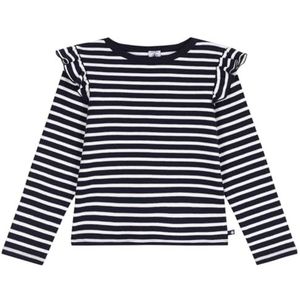 Petit Bateau T-shirt met lange mouwen voor meisjes, blauw/wit, 6 Jaar