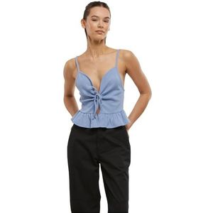 Urban Classics - Haut Piqué - Dames Top - Blauw Poudré