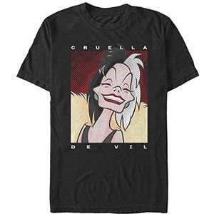 Disney Villains Cruellkleurig T-shirt voor heren, zwart, M