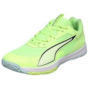 PUMA Unisex Accelerate Pro 4 Indoor Court Schoen, Bruisend Licht Groen Terrein Licht Mos PUMA Wit, 44 EU