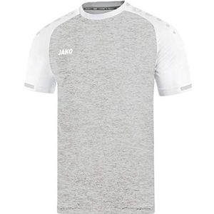 JAKO Prestige KA-shirt voor heren, zilvergrijs gemêleerd/wit, M